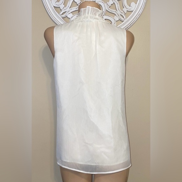 J. Crew women’s 12 blouse Cream Sleeveless Chemise business ruffle layer nwot - Picture 6 of 7